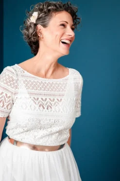 Leder-Brautgürtel in Roségold><noscript><img width=