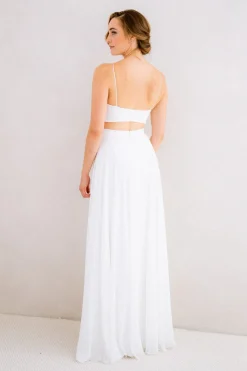Maxi-Braut Rock in Ivory mit Beinschlitz – Jona><noscript><img width=