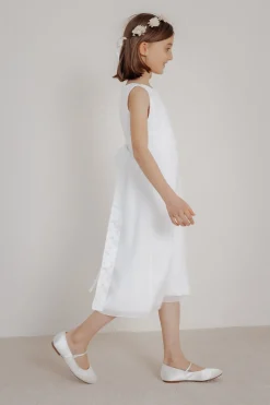 Mädchenballerinas mit Glitzerschnalle – Binx Ivory Satin><noscript><img width=