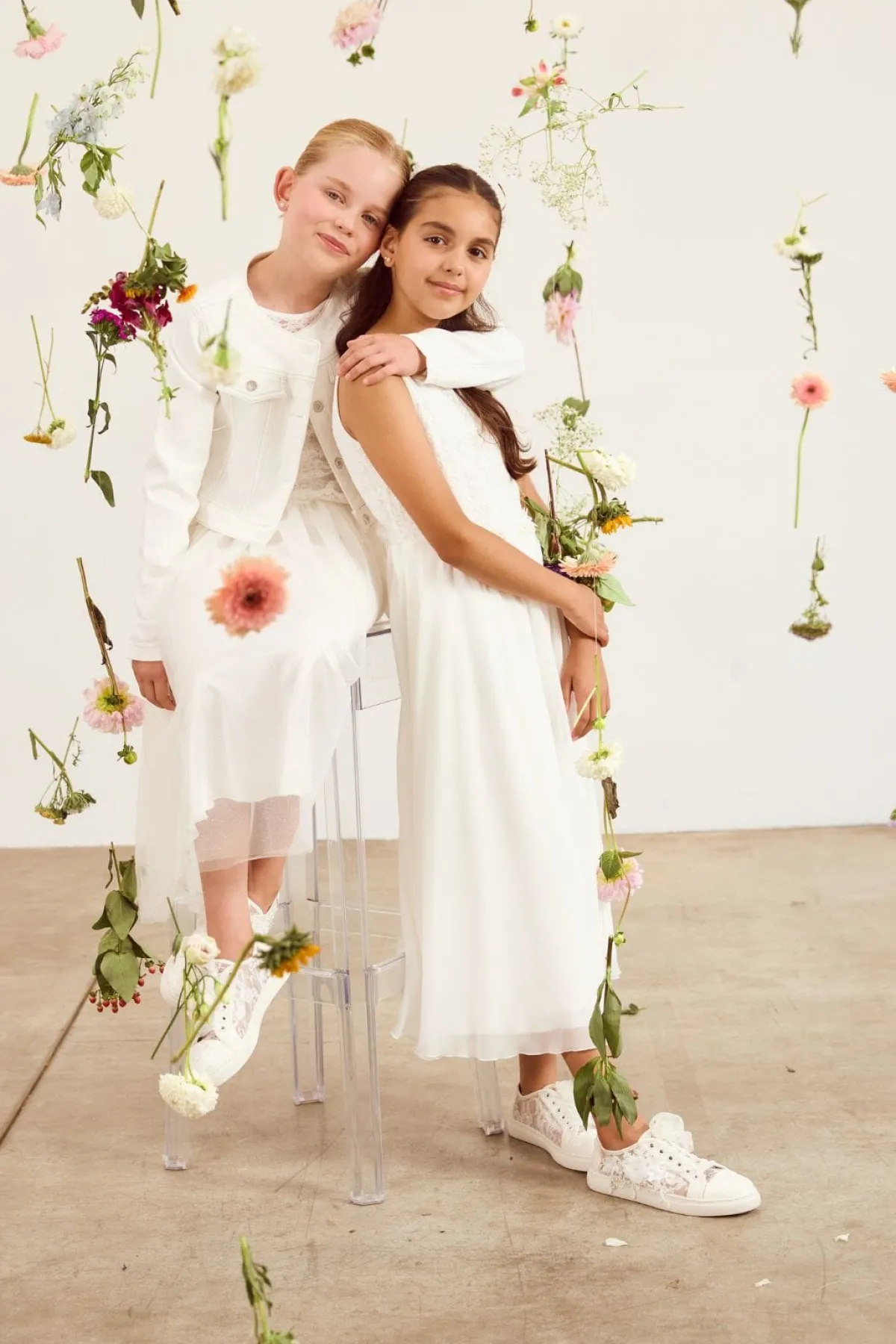 Mädchen-Jeansjacke in Ivory>Weise Hot