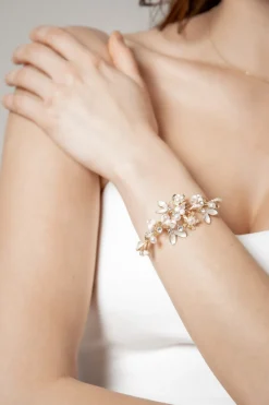 Mehrfarbiges Braut Armband mit Perlen und Strass>Poirier New