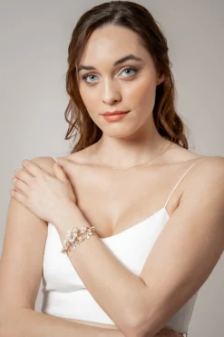 Mehrfarbiges Braut Armband mit Perlen und Strass>Poirier New