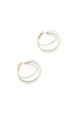 Mehrlagige Creolen in Gold><noscript><img width=