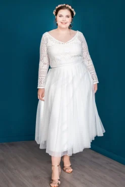 Midi-Softtüllrock in Ivory – Christy Curvy>noni Discount