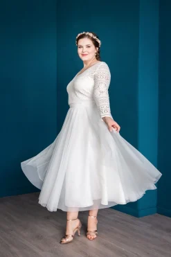 Midi-Softtüllrock in Ivory – Christy Curvy>noni Discount