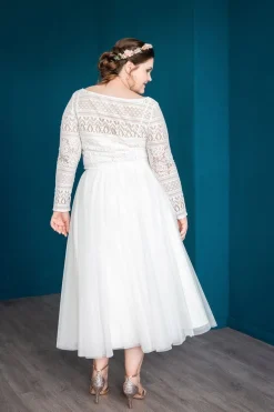 Midi-Softtüllrock in Ivory – Christy Curvy><noscript><img width=