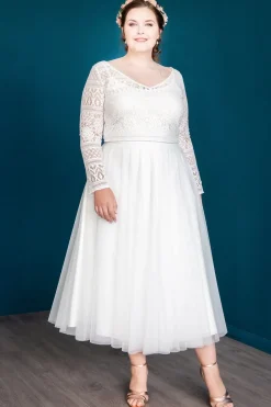 Midi-Softtüllrock in Ivory – Christy Curvy><noscript><img width=