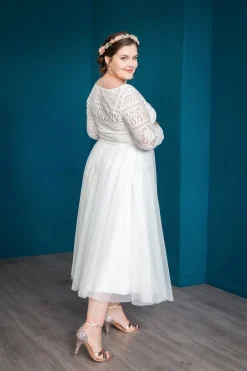 Midi-Softtüllrock in Ivory – Christy Curvy><noscript><img width=