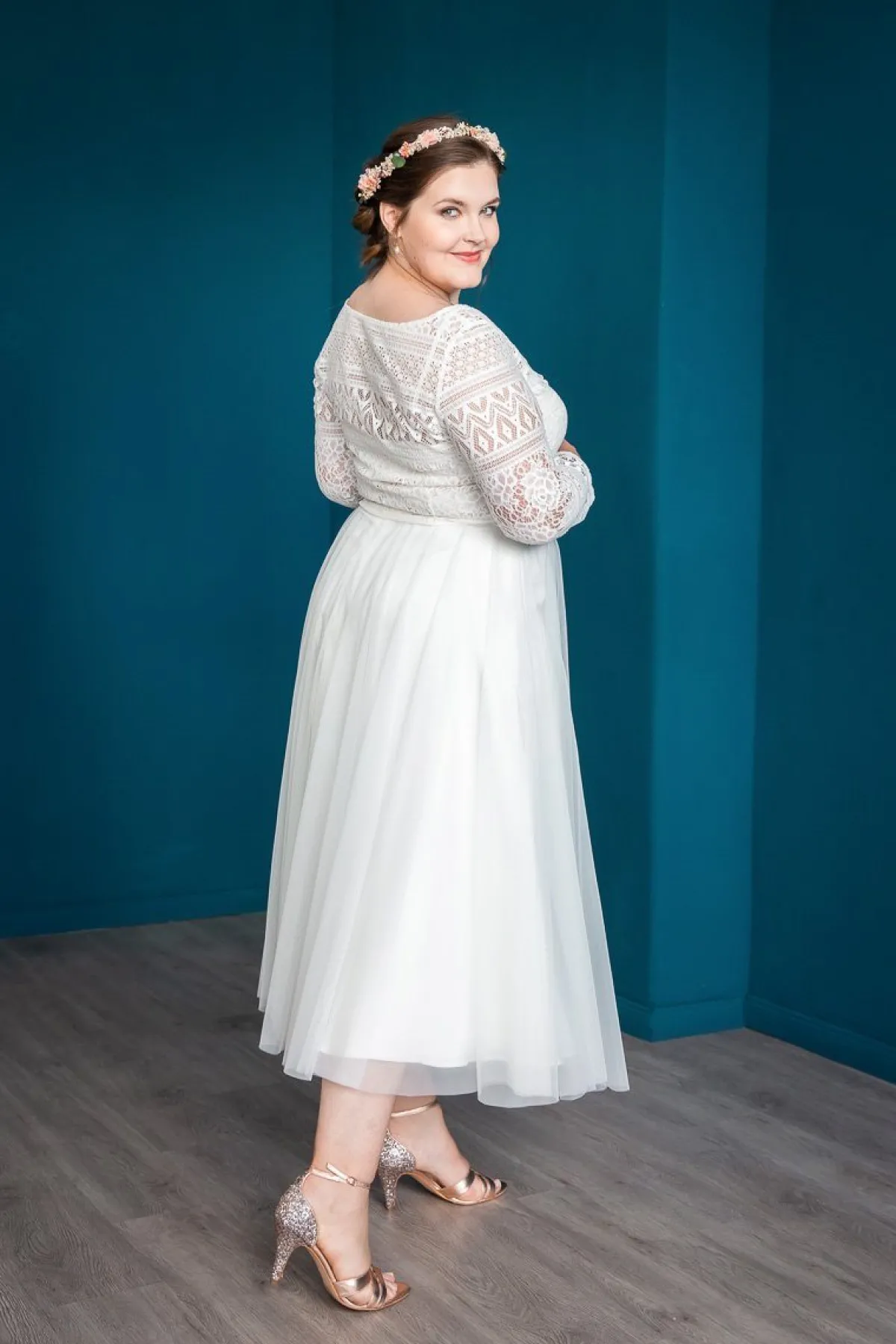 Midi-Softtüllrock in Ivory – Christy Curvy>noni Discount