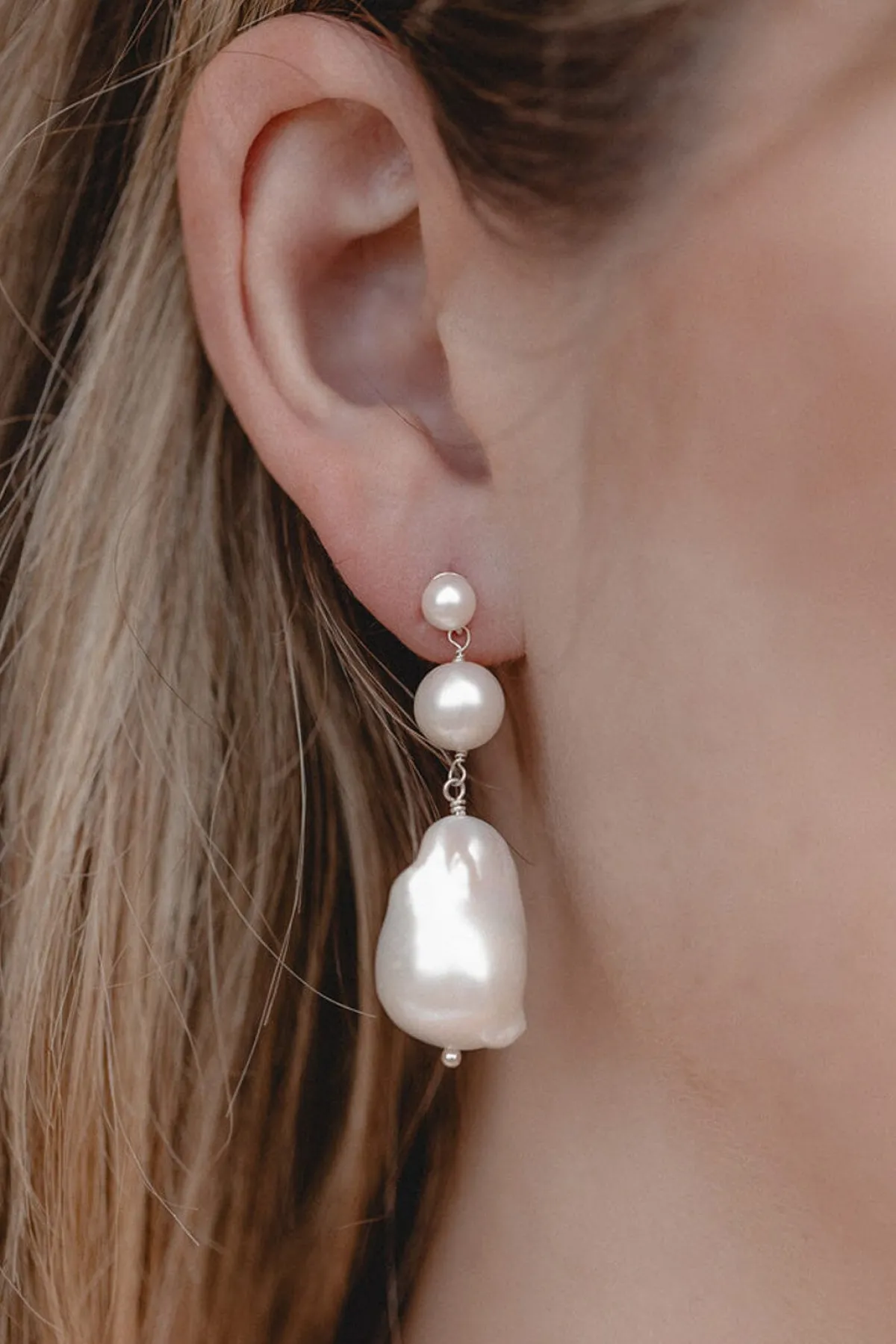 Ohrhänger mit großen Perlen – Saltwater Drops>Juvelan