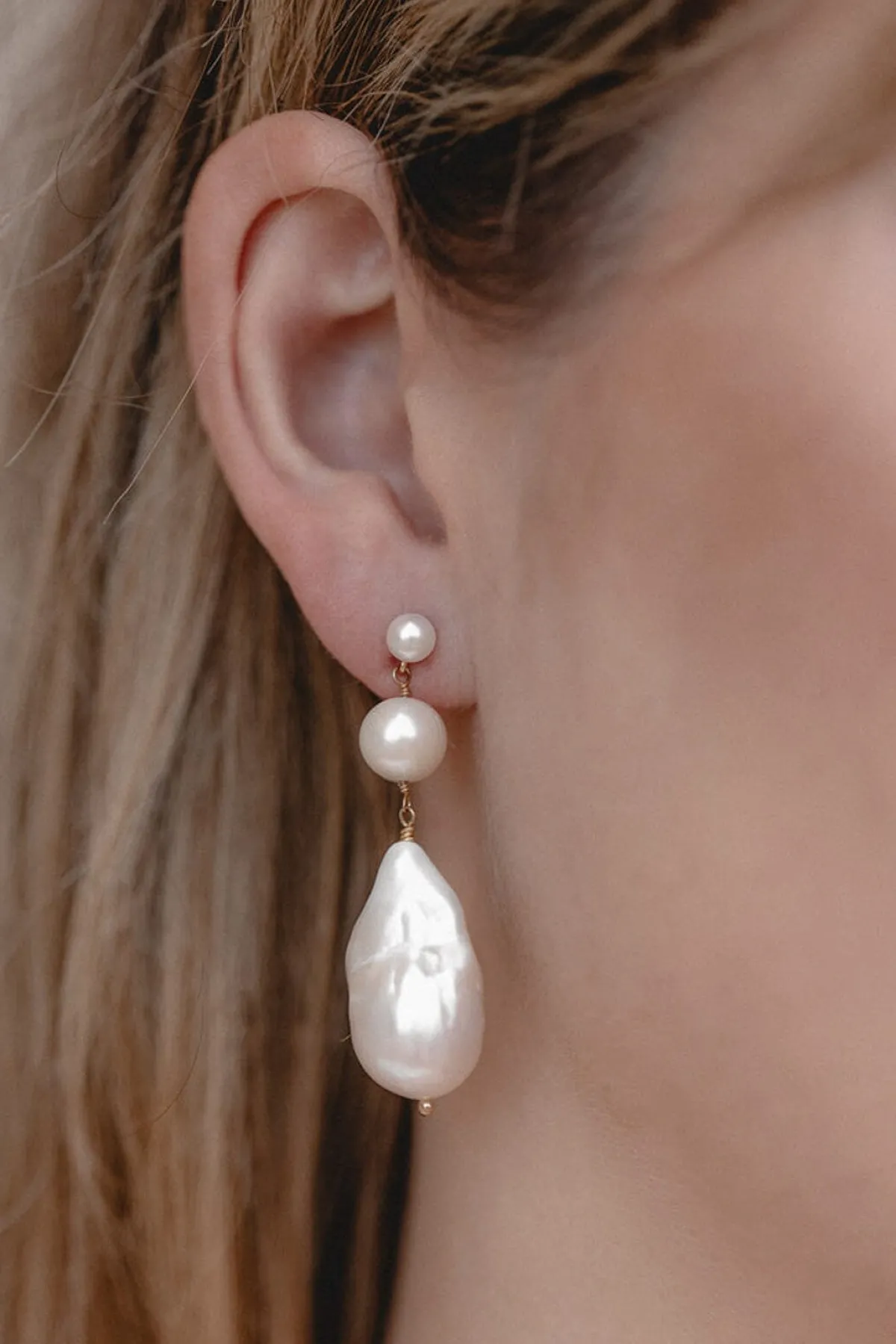 Ohrhänger mit großen Perlen – Saltwater Drops>Juvelan