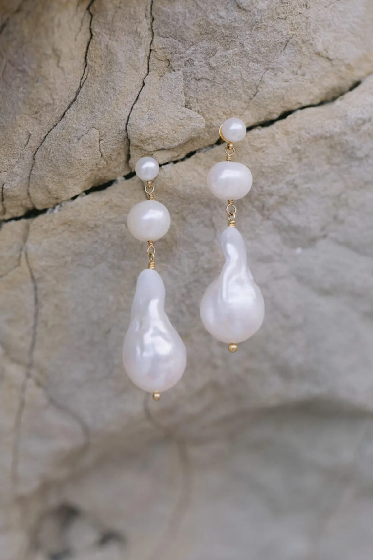 Ohrhänger mit großen Perlen – Saltwater Drops>Juvelan