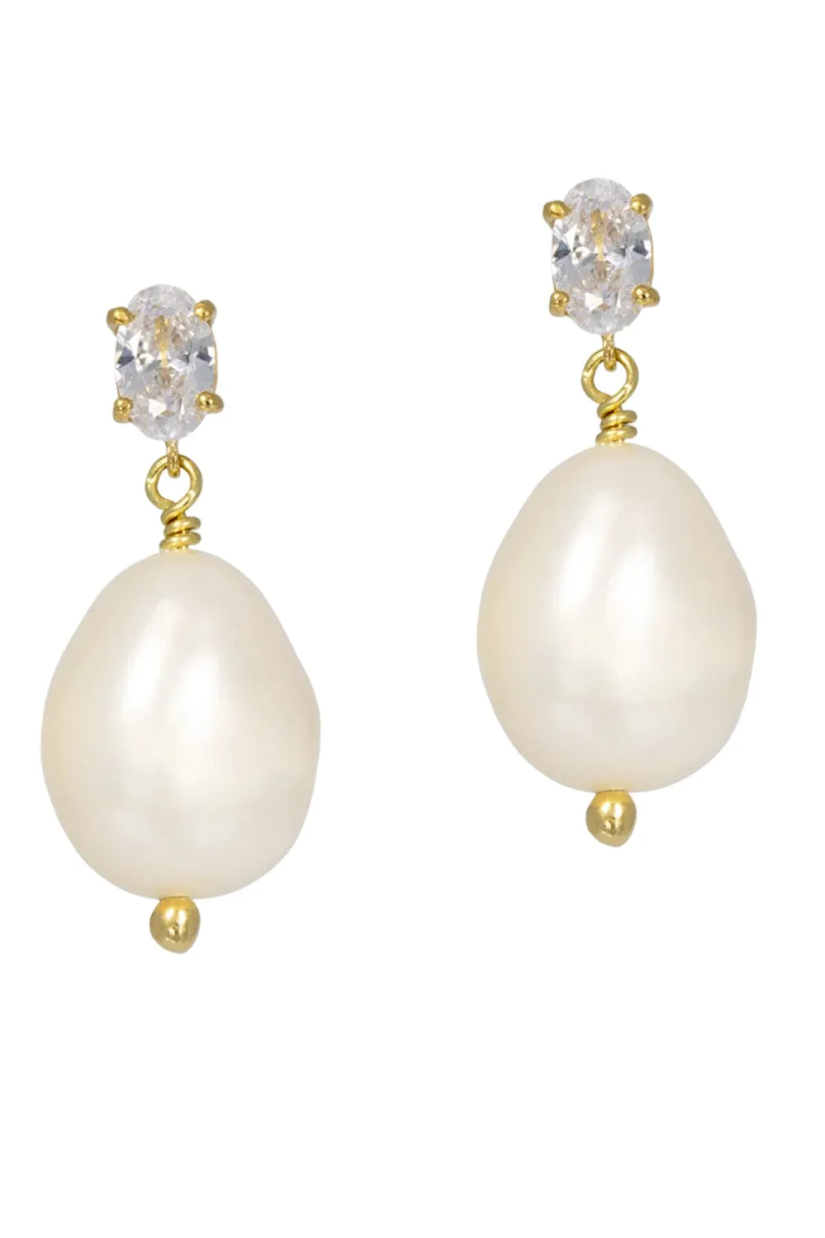 Ovale Kristallstecker mit Perlenanhängern – Joelle>Juvelan Sale