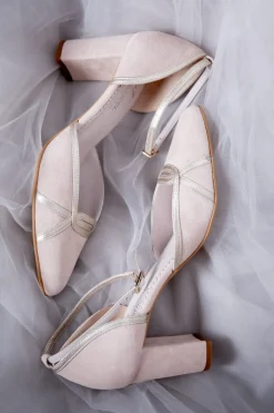Pastellfarbene Brautschuhe – Nowi Powder Pink Suede><noscript><img width=