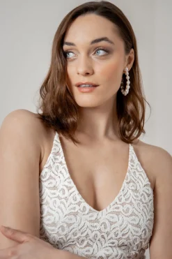 Perlenverzierte Creolen>design by Conception Clearance