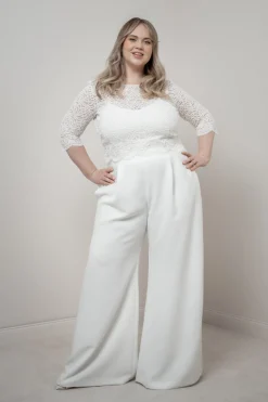 Plus Size Braut Hose mit weitem Bein – Zari Curvy>noni Discount
