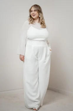 Plus Size Braut Hose mit weitem Bein – Zari Curvy><noscript><img width=