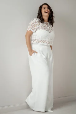 Plus Size Braut Hose mit weitem Bein – Zari Curvy><noscript><img width=