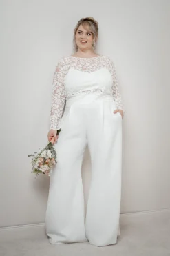 Plus Size Braut Hose mit weitem Bein – Zari Curvy><noscript><img width=