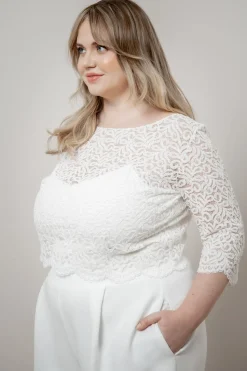 Plus Size Braut Top aus Vintage-Spitze – Florens Curvy><noscript><img width=