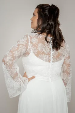 Plus Size Braut Top mit Trompetenärmeln – Safi Curvy>noni Discount