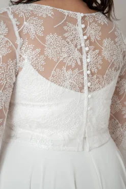 Plus Size Braut Top mit Trompetenärmeln – Safi Curvy><noscript><img width=