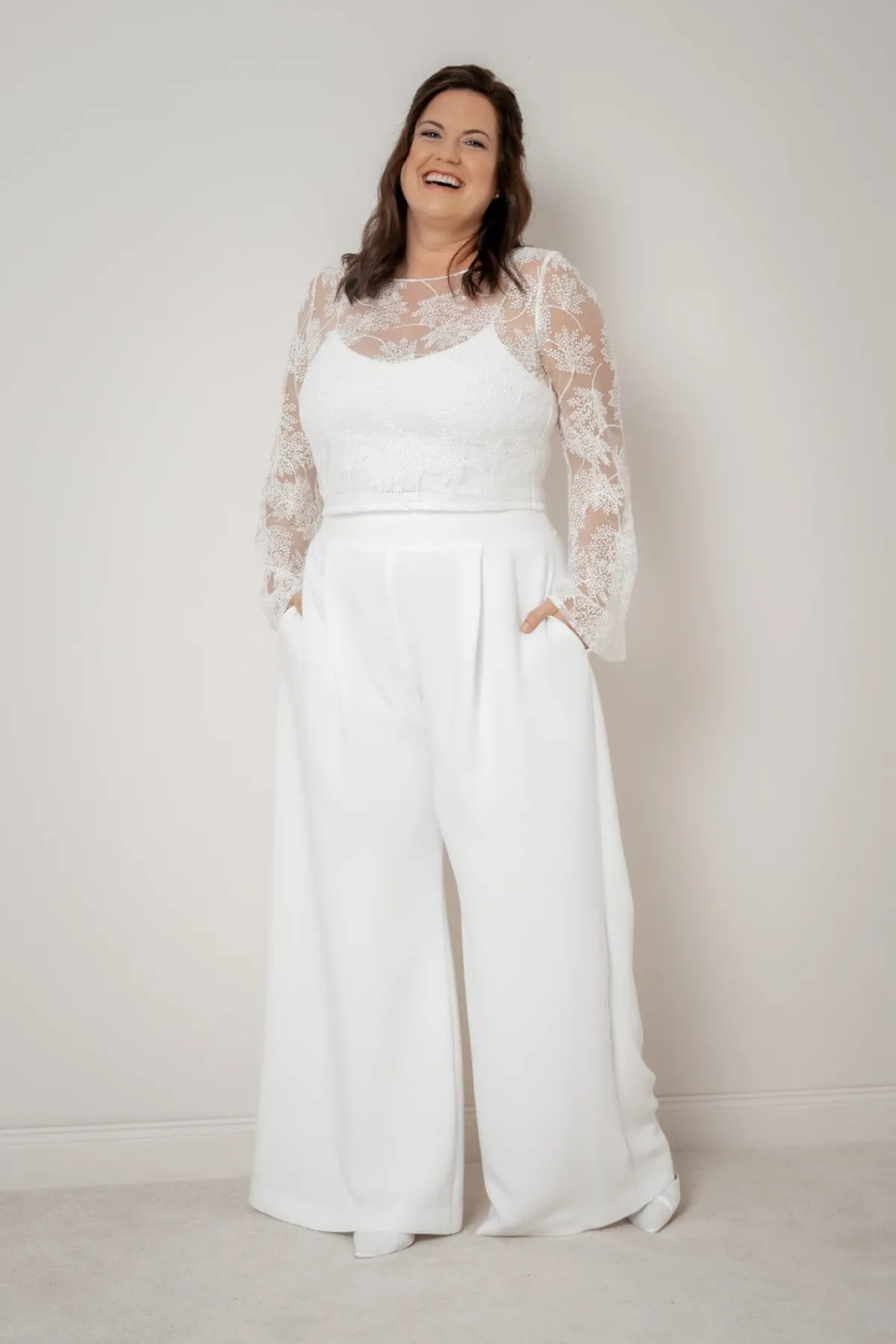 Plus Size Braut Top mit Trompetenärmeln – Safi Curvy>noni Discount