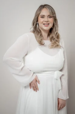 Plus Size Chiffon-Braut Top – Beeke Curvy>noni Discount