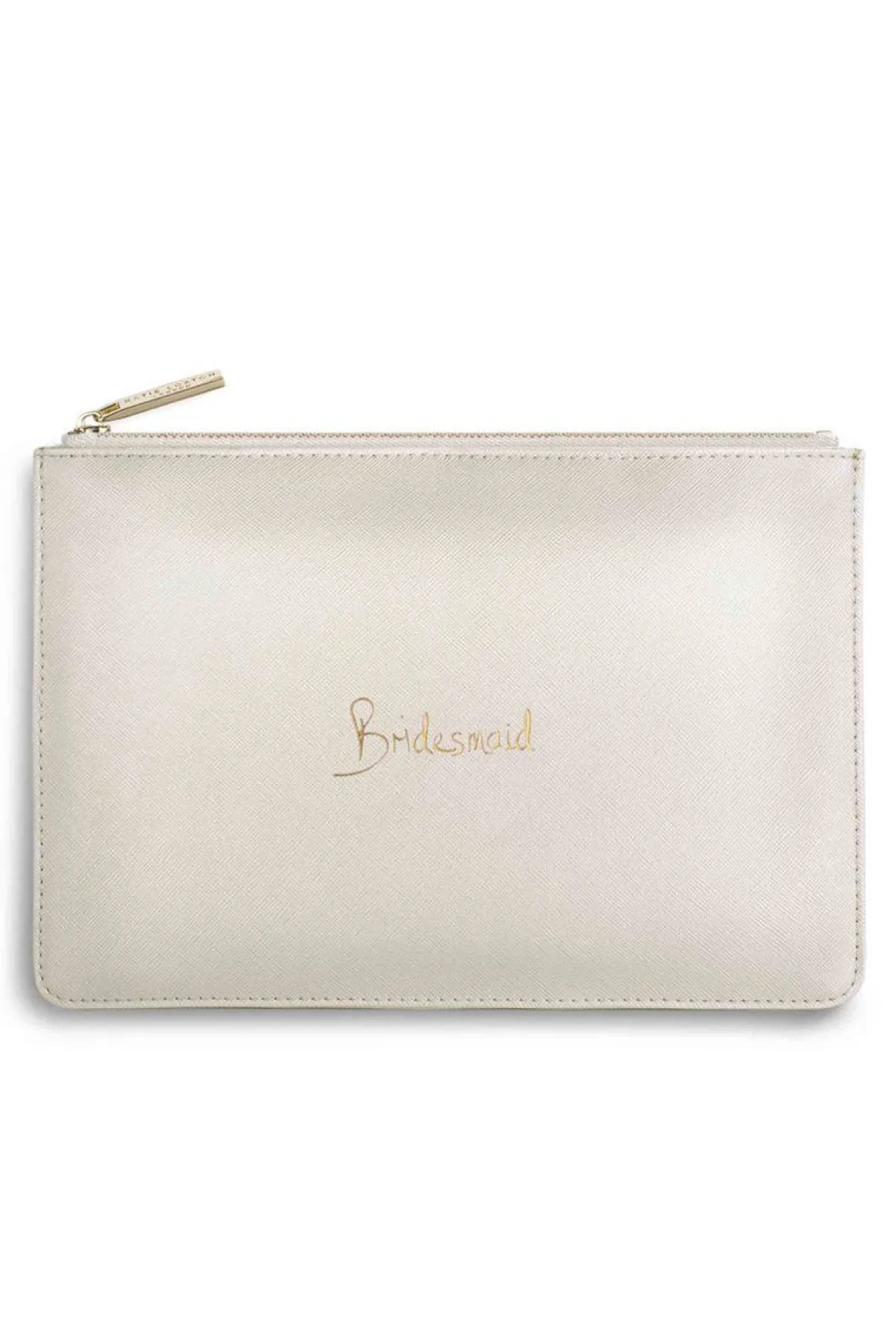Pouch in Metallic White "Bridesmaid" –>Katie Loxton Outlet