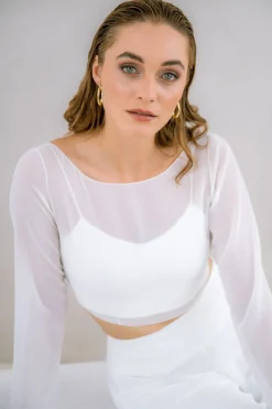 Rückenfreies Chiffon-Braut Top – Beeke><noscript><img width=