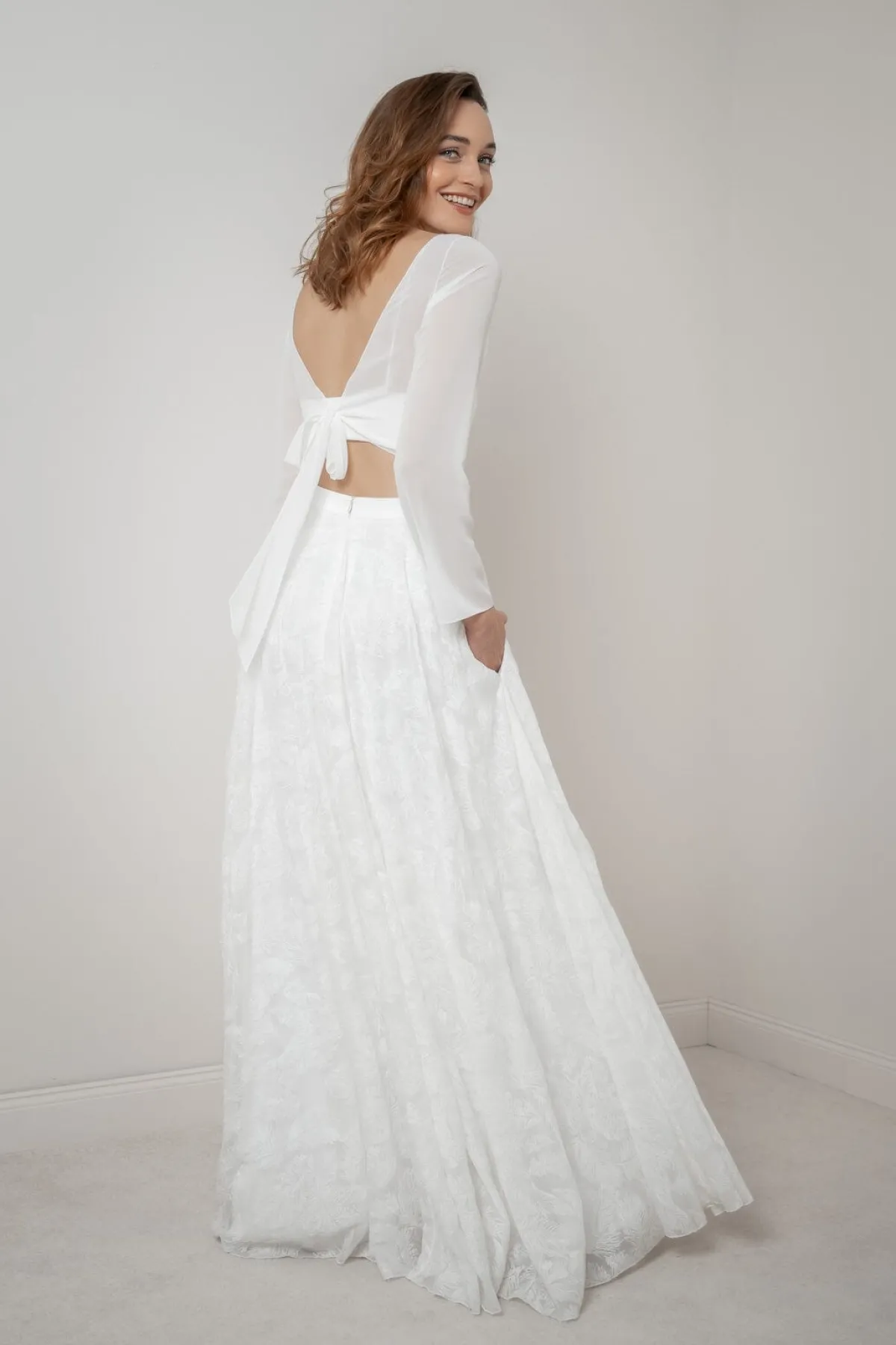 Rückenfreies Chiffon-Braut Top – Beeke>noni Hot