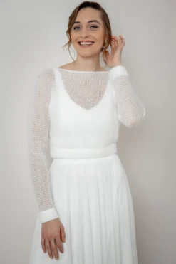 Ärmelfreies Braut Top – Majvi Ivory><noscript><img width=