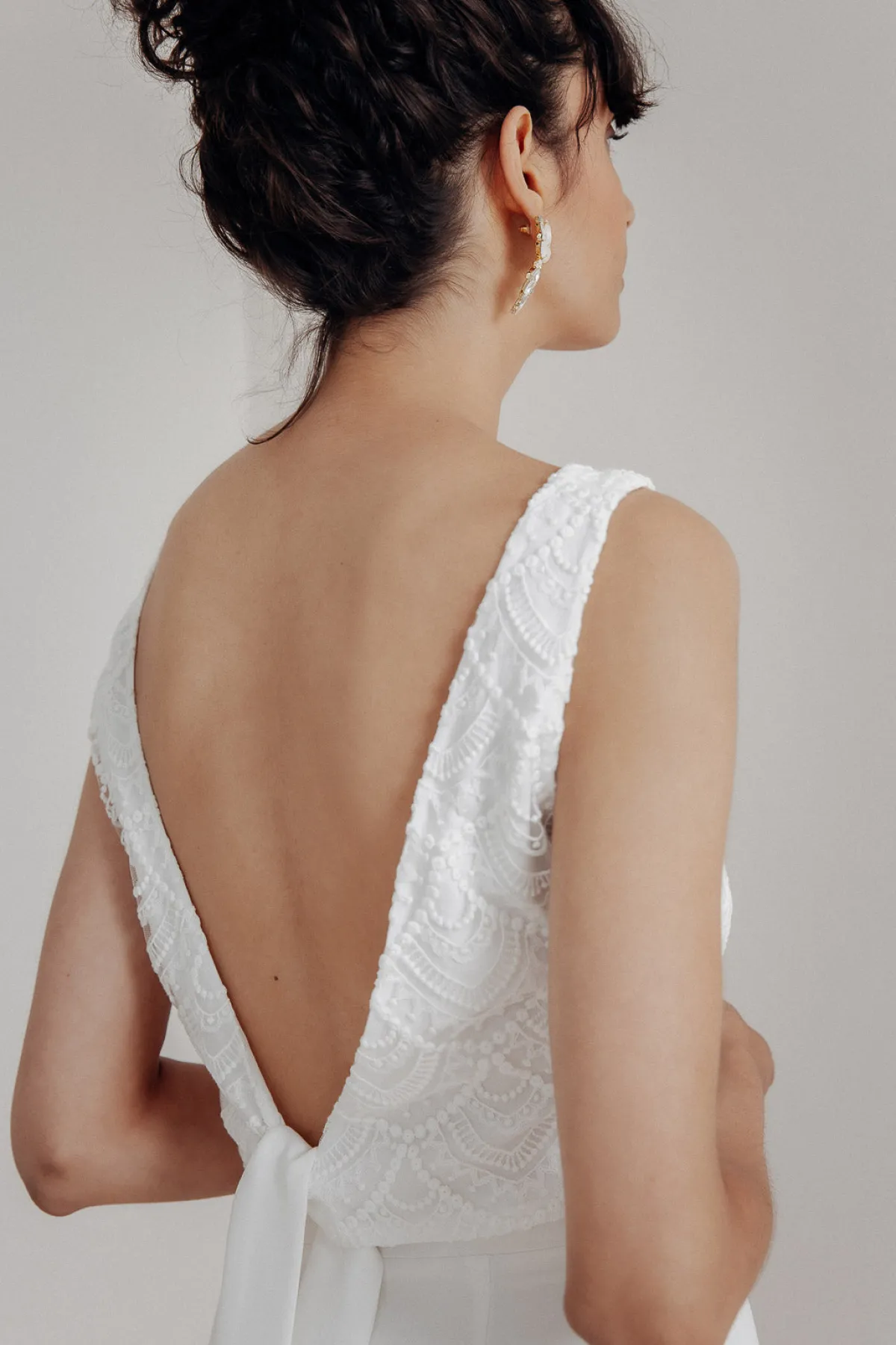 Ärmelloses Braut Top aus Vintage-Spitze – Philia>noni Sale