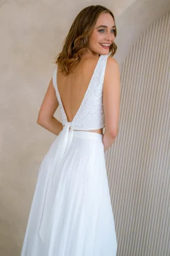 Ärmelloses Braut Top aus Vintage-Spitze – Philia>noni Sale