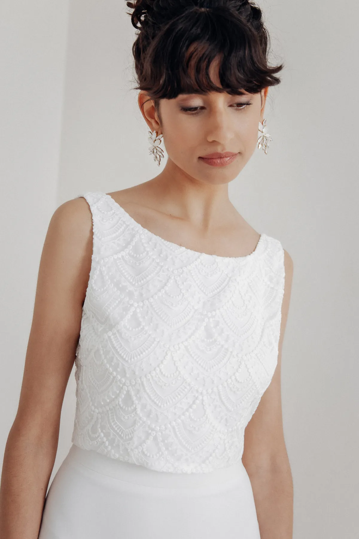 Ärmelloses Braut Top aus Vintage-Spitze – Philia>noni Sale