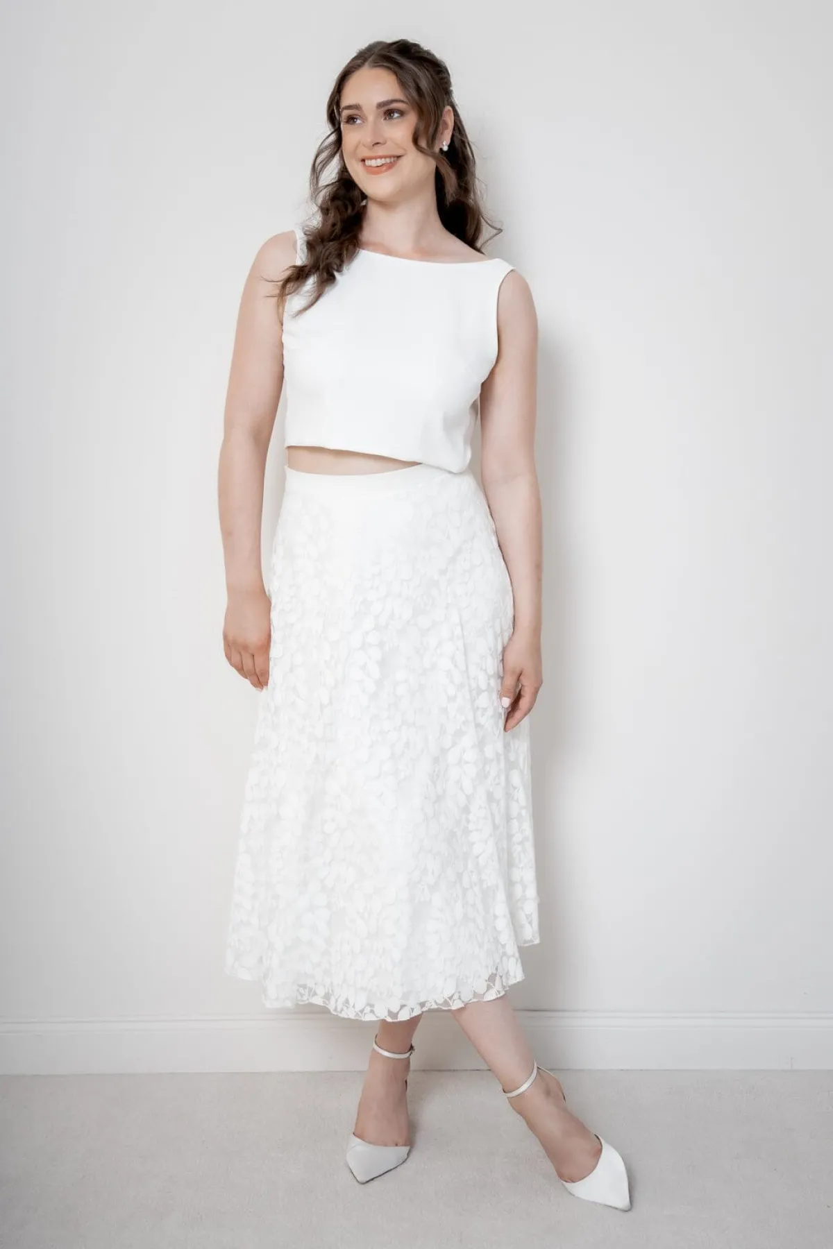 Rock aus Botanikspitze mit Taschen – Liza Midi>noni Sale