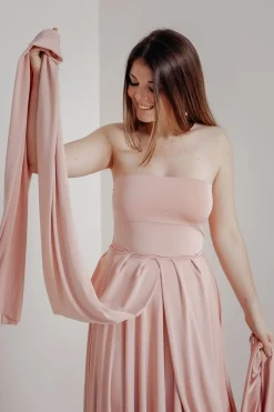 Rosafarbenes Unterziehtop – Long Jersey Bandeau Blush>twobirds New