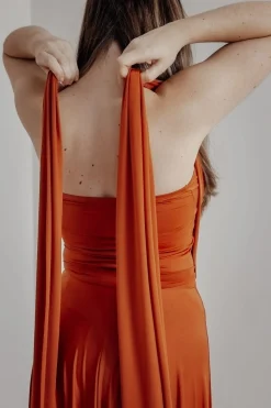 Rostrotes Tube-Top – Long Jersey Bandeau Rust><noscript><img width=