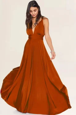 Rostrotes Tube-Top – Long Jersey Bandeau Rust><noscript><img width=