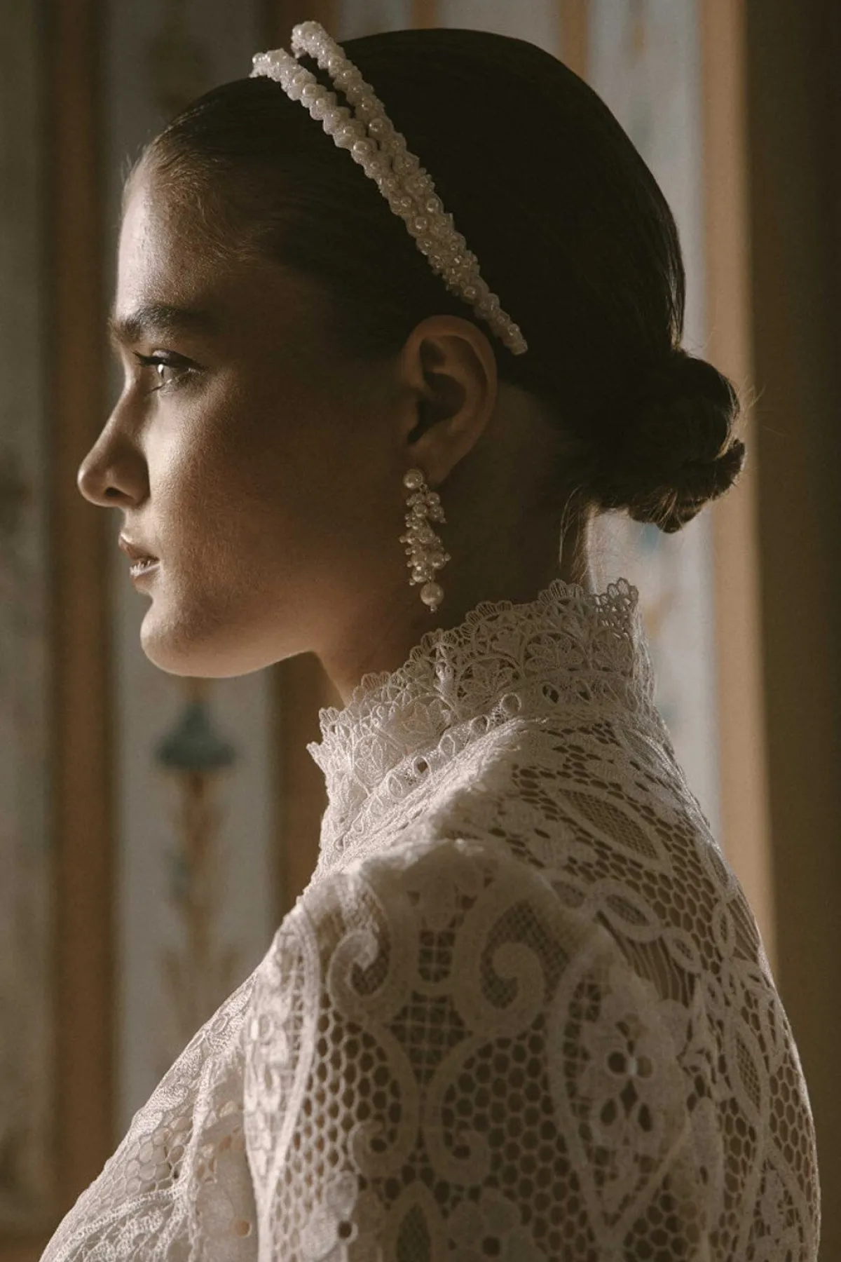 Schimmernde Perlen-Ohrhänger in Ivory>Poirier Clearance