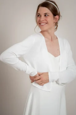 Schlichter Braut Cardigan in Ivory>Poirier Outlet