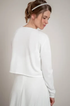 Schlichter Braut Cardigan in Ivory><noscript><img width=