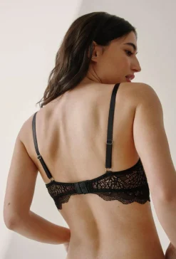 Schwarzes Bralette mit Spitzenverzierung>Black Limba