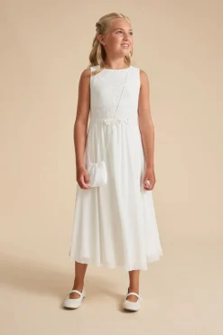 Schwingendes Kommunionkleid aus Chiffon und Spitze>Weise New