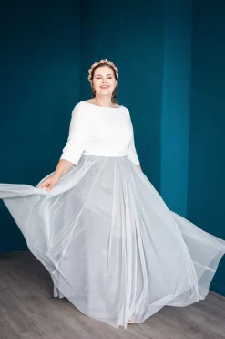 Showroom Only: Grauer Softtüllrock – Maris Curvy Selected><noscript><img width=