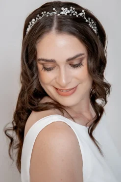 Silberner Haardraht mit Schmuckperlen und Strass>Weise Best