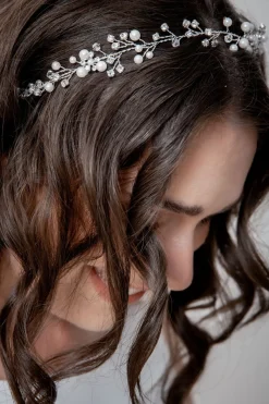 Silberner Haardraht mit Schmuckperlen und Strass>Weise Best