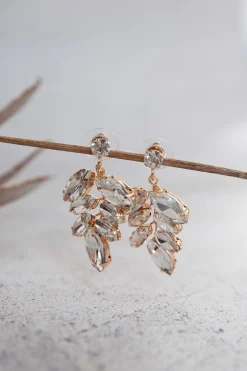 Strass-Ohrhänger in Blätterform>La Chia New