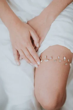 Strumpfband im Boho Glam Stil mit Strasskristallen – Tempête><noscript><img width=