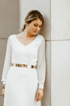 Stylisher Brautgürtel aus goldfarbenem Metall>forever & eva Discount